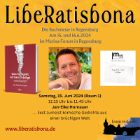 Flyer muc Verlag Lesung Jan-Eike Hornauer LibeRatisbona 2024